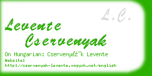 levente cservenyak business card